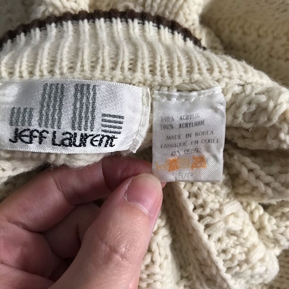 Jeff Laurent Cream and Brown Knitted Winter Sweater Vintage 90’s Y2K - Picture 16 of 16